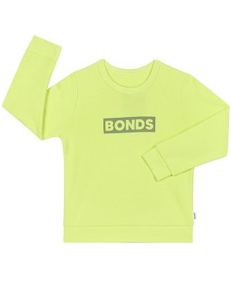 Bonds Kids Tech Sweats Pullover in Lemon Tea Tree Size: