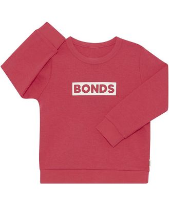 Bonds Kids Tech Sweats Pullover in Strong Blush Size: 4, Cotton