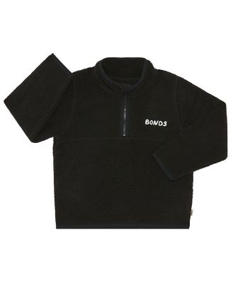Bonds Kids Teddy Fleece Half Zip Pullover in Nu Black Size: