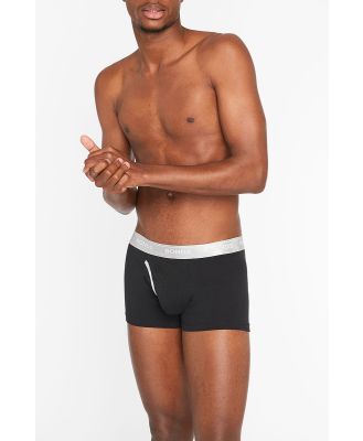 Bonds Men's Cotton Guyfront Trunk in Black/Silver Size: