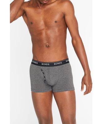 Bonds Men's Cotton Guyfront Trunk in Charcoal Marle Size: