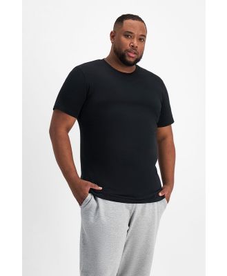 Bonds Men's Cotton Slim Longline Midweight Crew Tee in Nu Black Size: