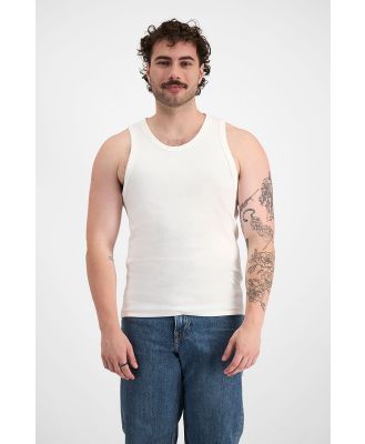 Bonds Men's Icons Rib Tank Top in Nu White Size: Medium, Cotton