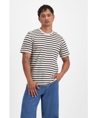 Bonds Men's Originals Midweight Crew Tee in Stripe 9R1 Size: Large, Aussie Cotton