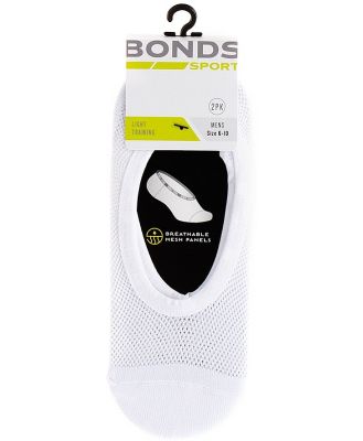 Bonds Mens Play It Cool Mesh Footlet 2 Pack in White Size: