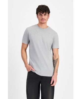 Bonds Men's Slim Longline Midweight Crew Tee in Electric Marle Size: Medium, Cotton