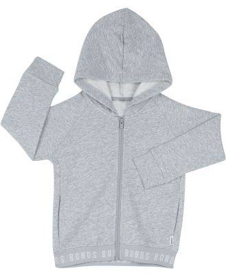 Bonds Newbies Logo Fleece Hoodie in New Grey Marle Size: