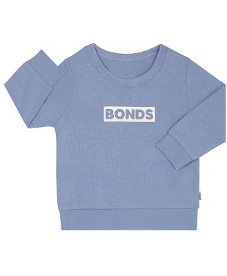 Bonds Newbies Tech Sweats Pullover in Mountain Blue Size: 0-3 Months, Cotton