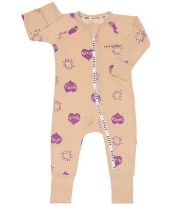 Bonds Newbies Wondercool Eyelet Zip Wondersuit in Love/Sparkles Stepping Stone Size: