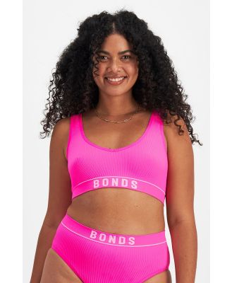 Bonds Retro Rib™ Seamless Deep V Crop in Pink Friday Size: