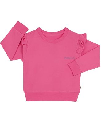Bonds Soft Threads Frill Pullover in Pink Zing Size: