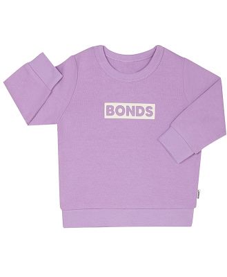 Bonds Tech Sweats Pullover in Cotton Purple Pansy Size: