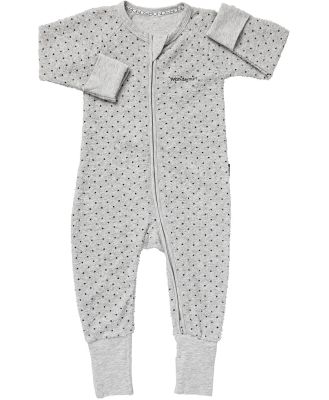 Bonds Toddler Poodlette Zip Cotton Wondersuit in New Grey Marle/Absolute Steel Spot Size: