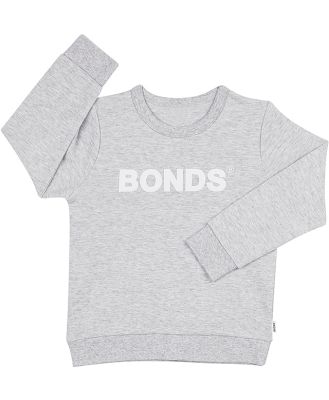 Bonds Toddler Tech Sweats Pullover in New Grey Marle Size: 12-18 Months, Cotton