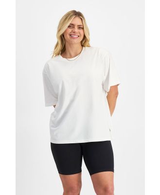 Bonds Women's Cotton Oversized Heavyweight Crew Tee in Nu White Size: