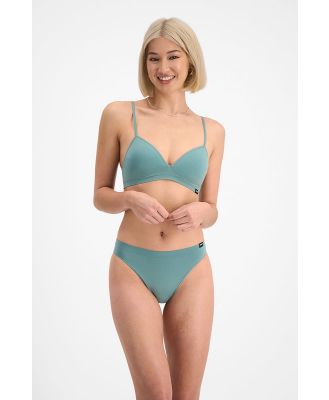 Bonds Women's Match Its Seamless Hi Bikini in Green Glacier Size: