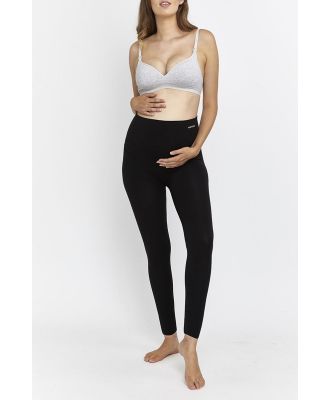 Bonds Women's Maternity Cotton Roll Top Legging in Black Size: