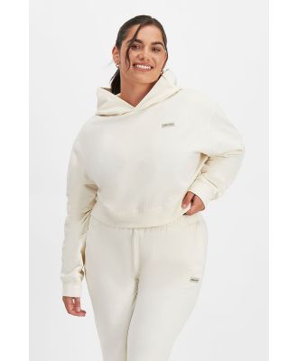 Bonds Women's Move Cropped Hoodie in Snowy River Size: XL, Aussie Cotton