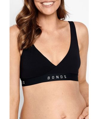 Bonds Women's Originals Maternity Wrap Bralette in Black Size: