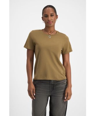 Bonds Women's Originals Mid Weight Crew Tee in Desert Fern Size: Medium, Aussie Cotton