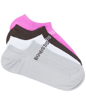 Bonds Womens Play It Cool No Show Socks 4 Pack Size: 3/8, Moisture-Wicking