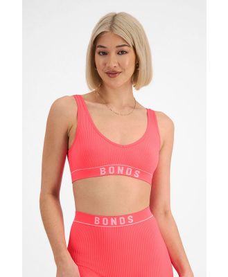 Bonds Women's Retro Rib™ Seamless Deep V Crop in Rasberry Rave Size: