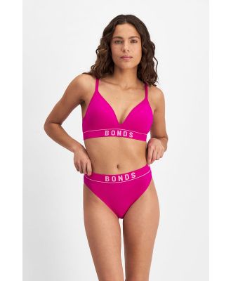 Bonds Women's Retro Rib™ Seamless Hi Bikini in Dusk Magenta Size: