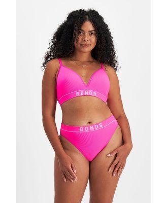 Bonds Women's Retro Rib™ Seamless Hi Bikini in Pink Friday Size: