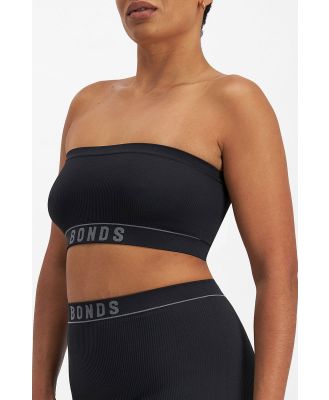 Bonds Women's Retro Rib Tube Crop Bra in Black Size: