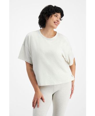 Bonds Women's Sleep Brushed Jersey Tee in Oaty Marle Size: