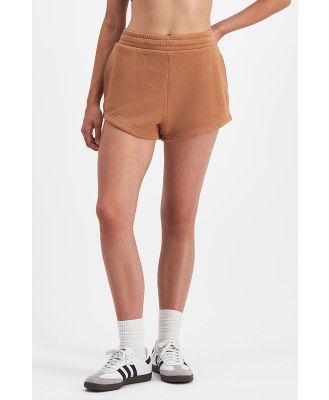 Bonds Women's Sweats High Waisted Fleece Short in Warm Caramel Size: