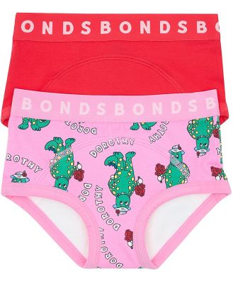 Bonds x The Wiggles Whoopsies 2 Pack in Dorothy The Green/Strong Blush Size: