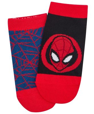 TMI Boys Spiderman Trainer Socks 2 Pack Size: 2-4 Years, Cotton