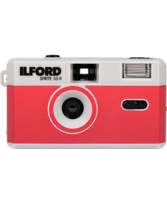 Ilford Sprite 35-II Reusable Camera - Silver & Red