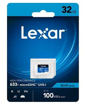 Lexar High-Performance 633x microSDHC 32GB 100MB/s V10 A1 UHS-I U1 Memory Card