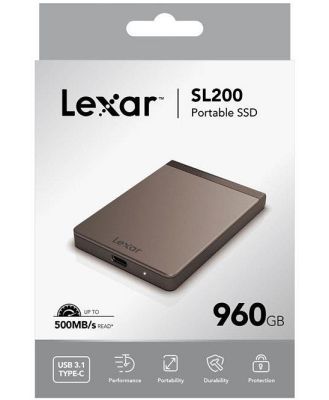 Lexar SL200 Portable Solid State Drive 960GB SSD up to 500MB/s read