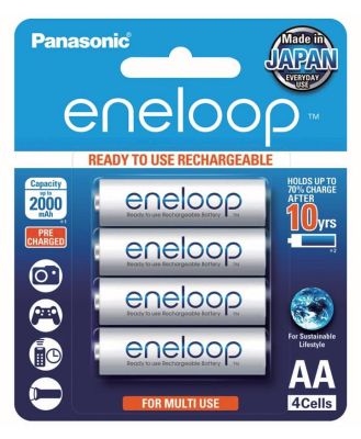 Panasonic Eneloop AA 2000mAh - 4 Pack Batteries Pre-Charged