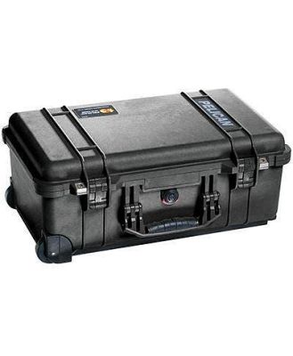Pelican 1510LFB Black Carry On Case with Foam & Laptop Sleeve