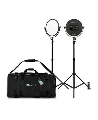 Phottix Nuada R3II Twin Kit - 2 x LED Lights, 2 x Stands, Remote & Carry Bag