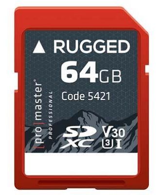 ProMaster SDXC Rugged 64GB 100MB/s UHS-1 U3 V30 Professional Memory Card