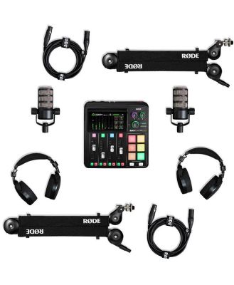 Rode Two Person Podcasting Bundle Inc.RodaCaster Duo,& 2X PodMic, NTH100, PSA1+ & XLR3M