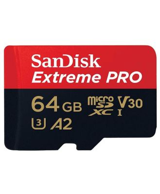 SanDisk Extreme Pro SDXC 64GB 200MB/s R, 90MB/s W, V30, U3, C10 Memory Card