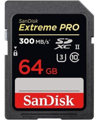 SanDisk Extreme Pro SDXC 64GB 300MB/s UHS-II U3 Memory Card