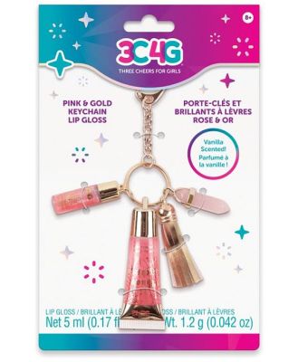 3C4G Pink & Gold Keychain Lip Gloss