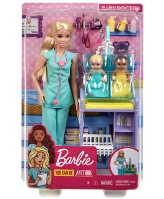 Barbie Baby Doctor Doll Playset With Two Babies & Accessories