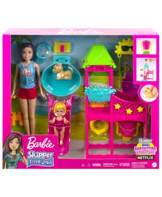 Barbie Babysitting At The Waterpark Doll Playset