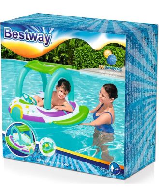 Bestway Inflatable Pool Toy Space Splash Baby Boat With Shade Cover