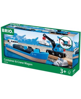 Brio Wooden Train Accessories Freight Ship & Crane