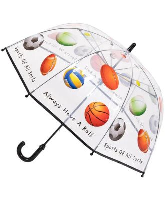 Umbrella For Kids Bobbie J Transparent With Sport Balls