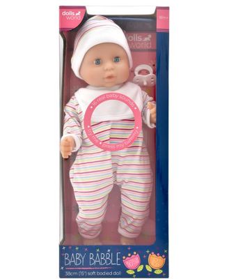Dolls World Baby Babble Doll With Real Baby Sounds 38cm